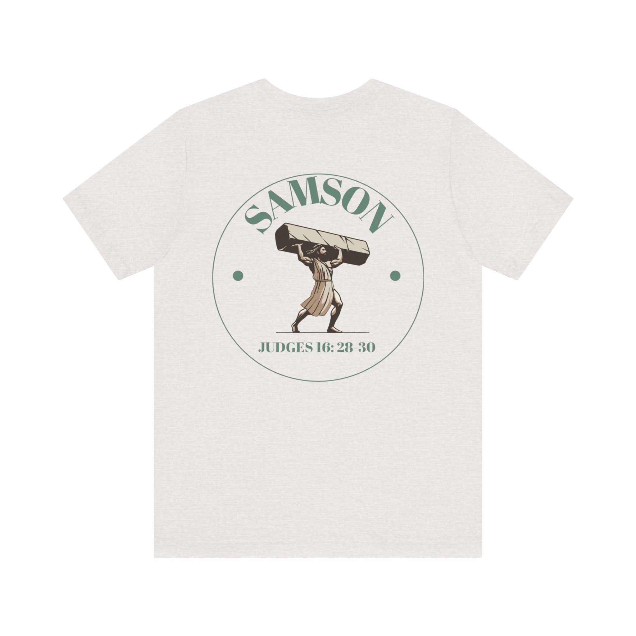 Adult Unisex Jersey Tee - "Strength/Samson" Empowering Workout Shirt